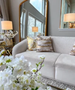 Cloud9d PILLOWS, RUGS, & THROWS Elise Ivory Gold Pillow - 20