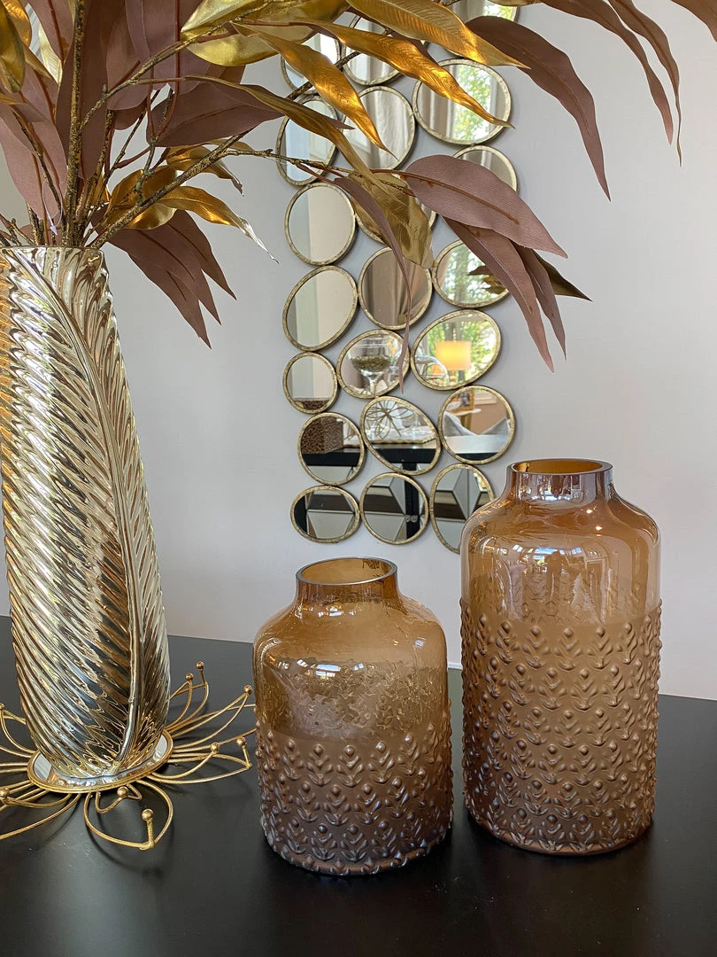 Inspire Me! Home Decor Amber Glass Textured Vase (2 Sizes)