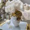 Inspire Me! Home Decor Gold Cascading Floral And White Vase