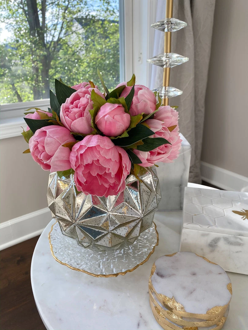 Inspire Me! Home Decor Real Touch Pink Tone Peony Bundle (3 Colors)