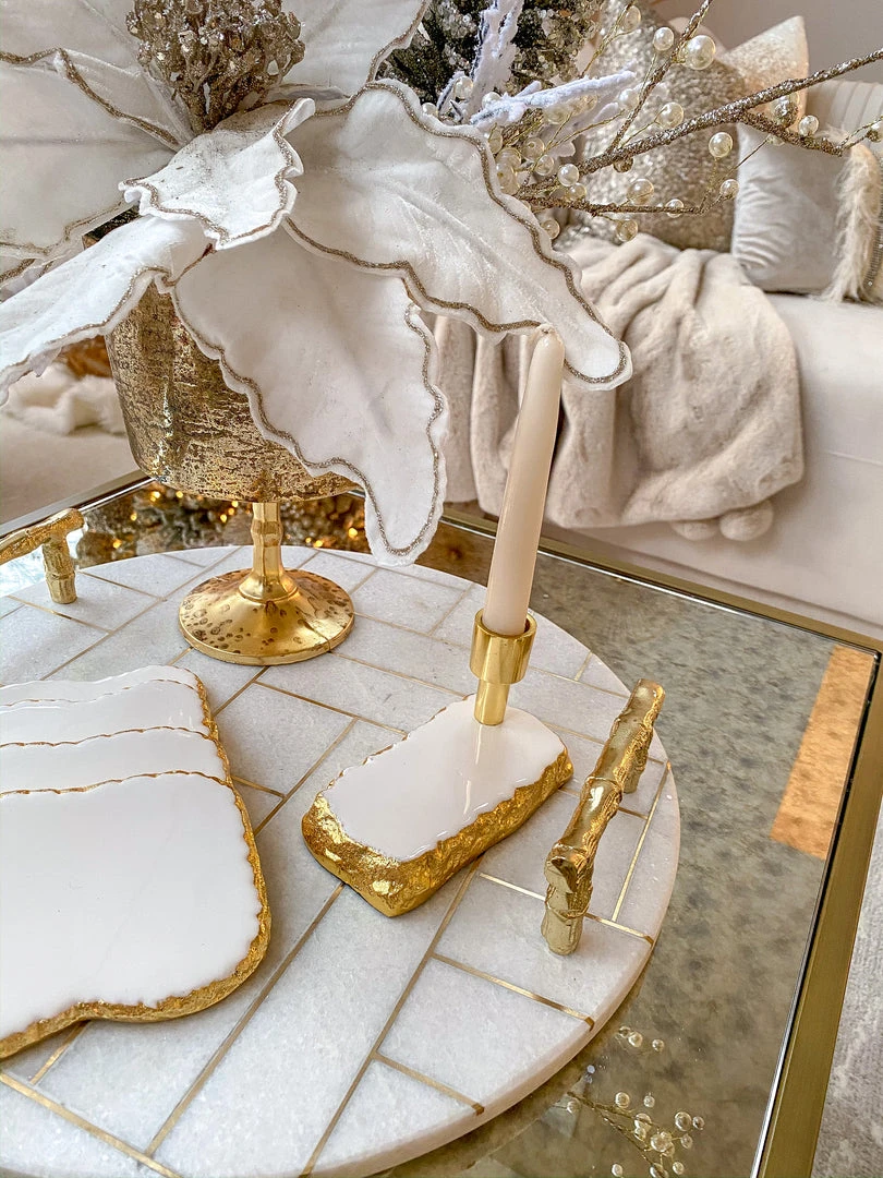 Inspire Me! Home Decor White Enameled Metal Candle Holder (2 Colors)