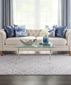 Nourison Joli Area Rug - Grey/White (3 Sizes) PILLOWS, RUGS, & THROWS